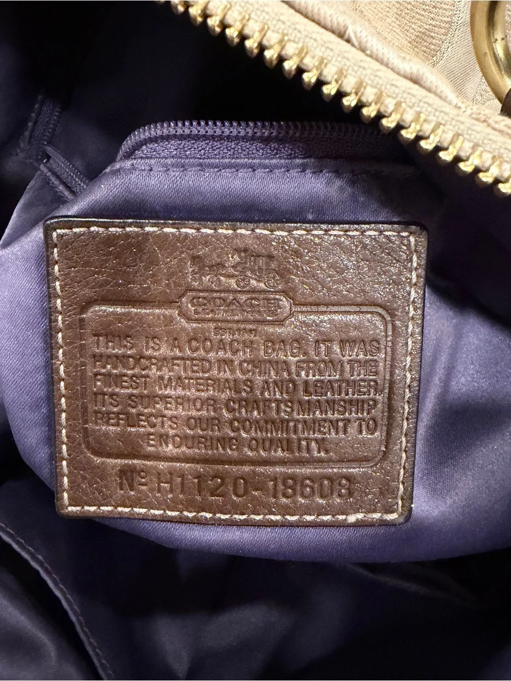 Coach 18608 Madison Op Art Metallic Outline Sateen Sophia Handbag Brown
